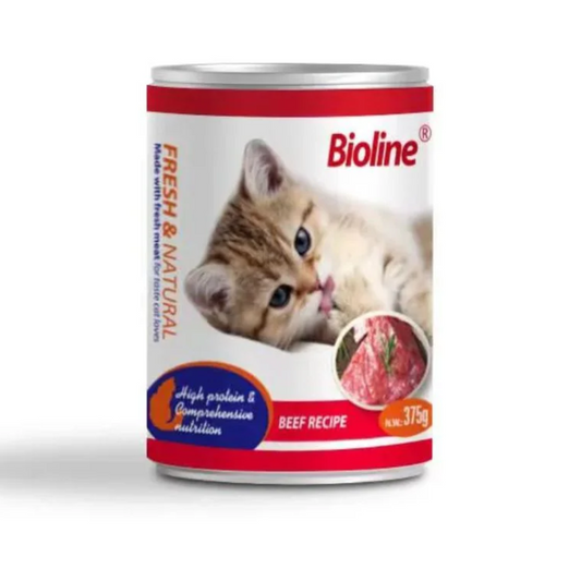 Bioline Canned Cat Food 375g Beef Flavor