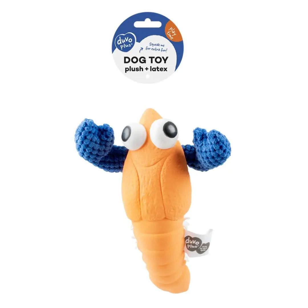Duvo+ Plush & Latex Lobster 24x18.5x6.5cm orange/blue