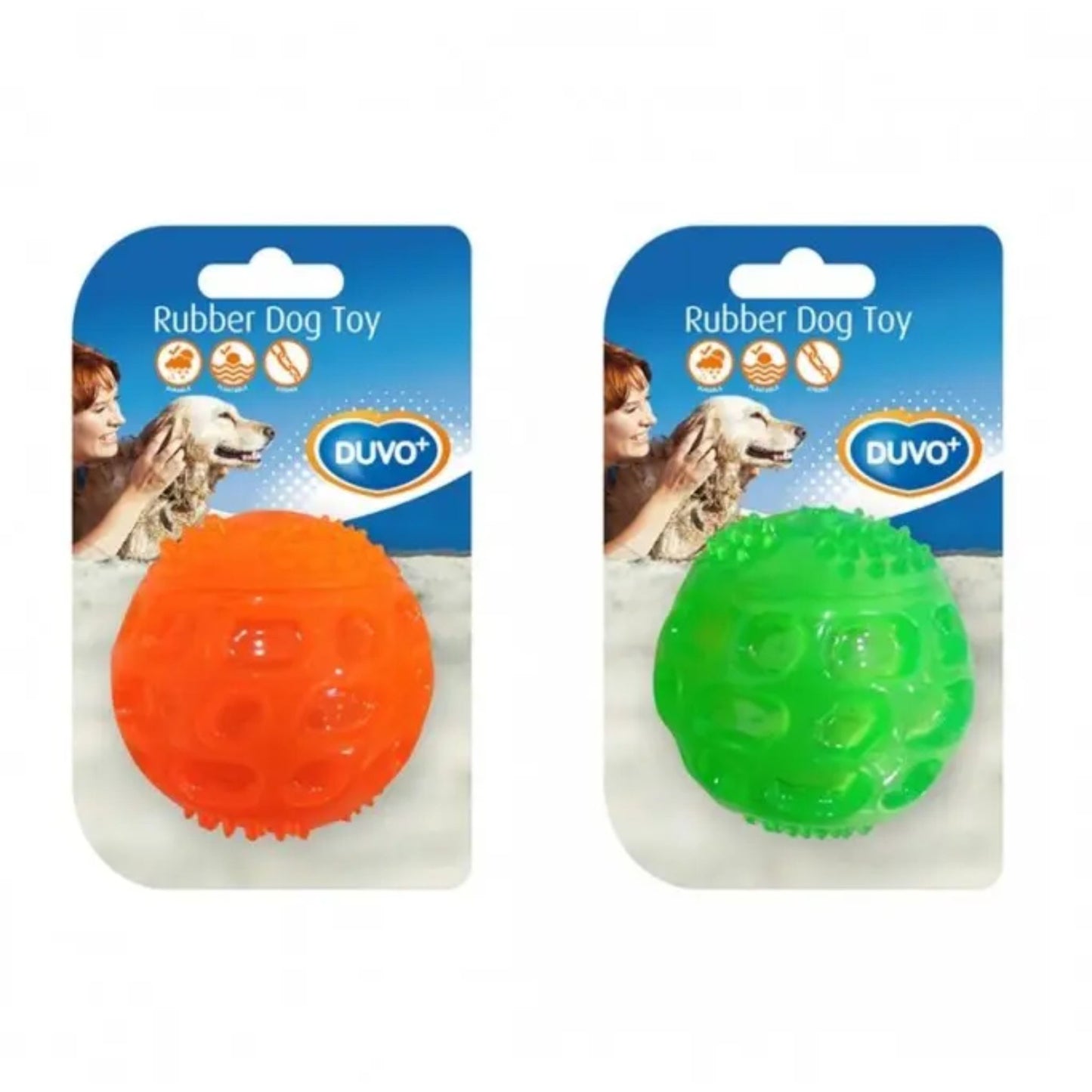Duvo+ Tpr Ball Squeaky Orange/Green - 5.5cm