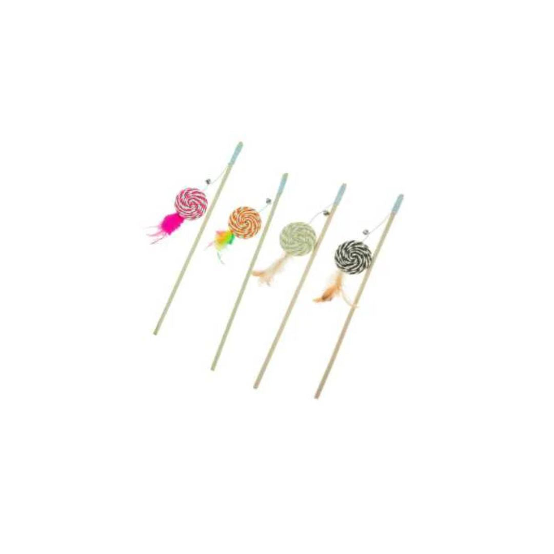 Imac Cat Toy Cane with Sisal Sweet & Feathers – 40cm