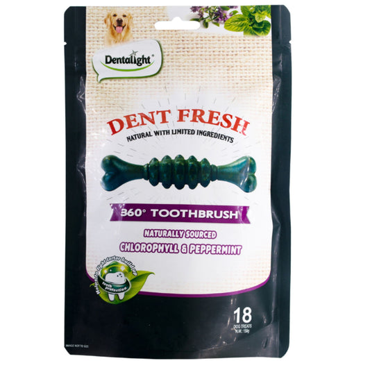 Dentalight 3 Dent Fresh 360 Toothbrush Fresh Breath Dog Treat - 18pcs/150g