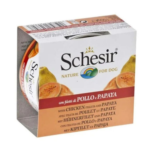 Schesir Dog Wet Food Chicken Fillets & Papaya 150G