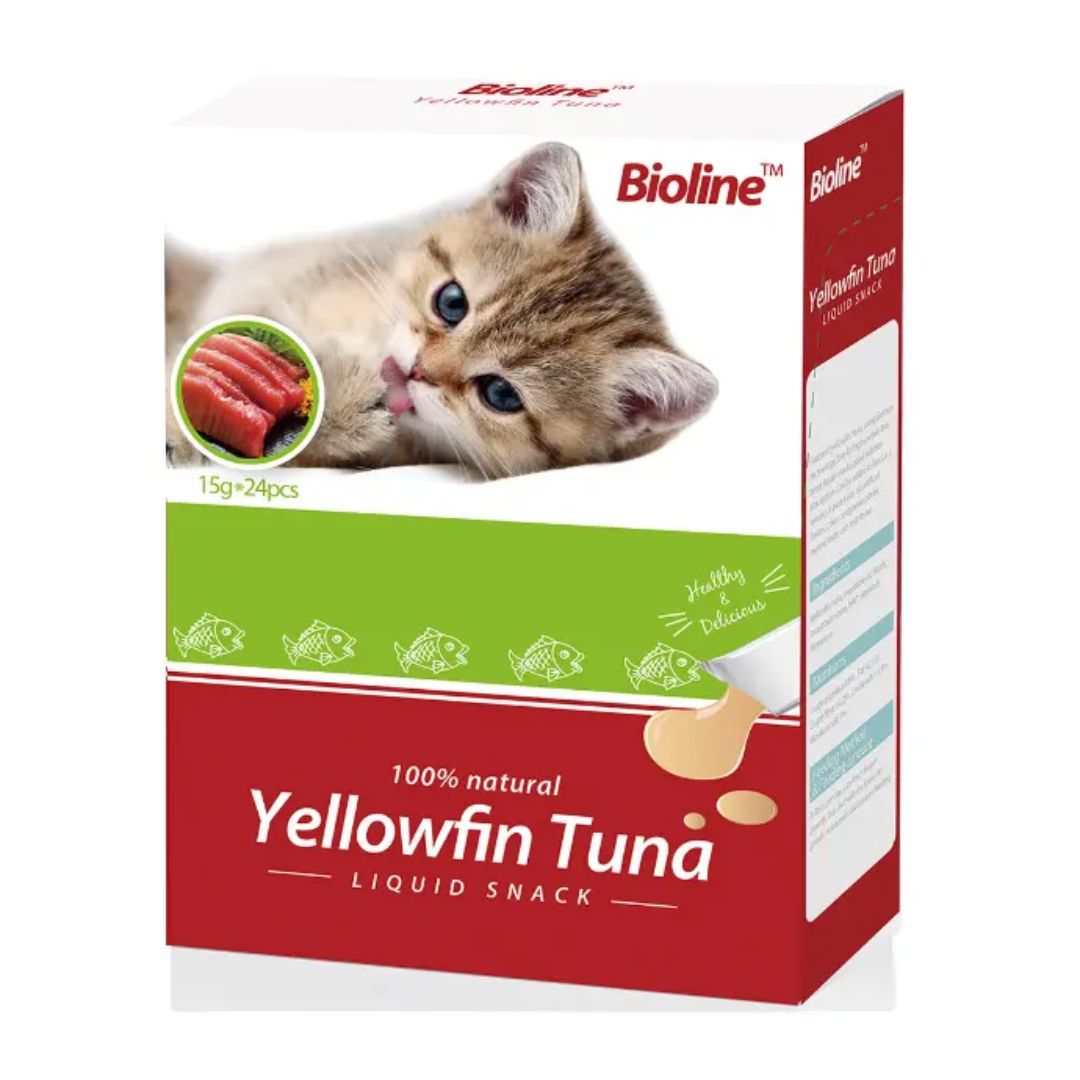 Bioline Cat Treats Yellowfin Tuna Flavor Bulk Pack - 15g x 24