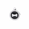 My Family Small Black Circle Bone Glam Dog ID Tag