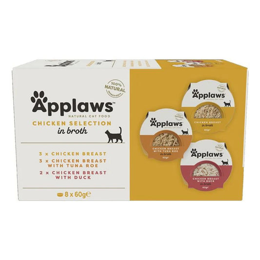 Applaws Chicken Selection In Broth Adult Wet Cat Food - 8x60g