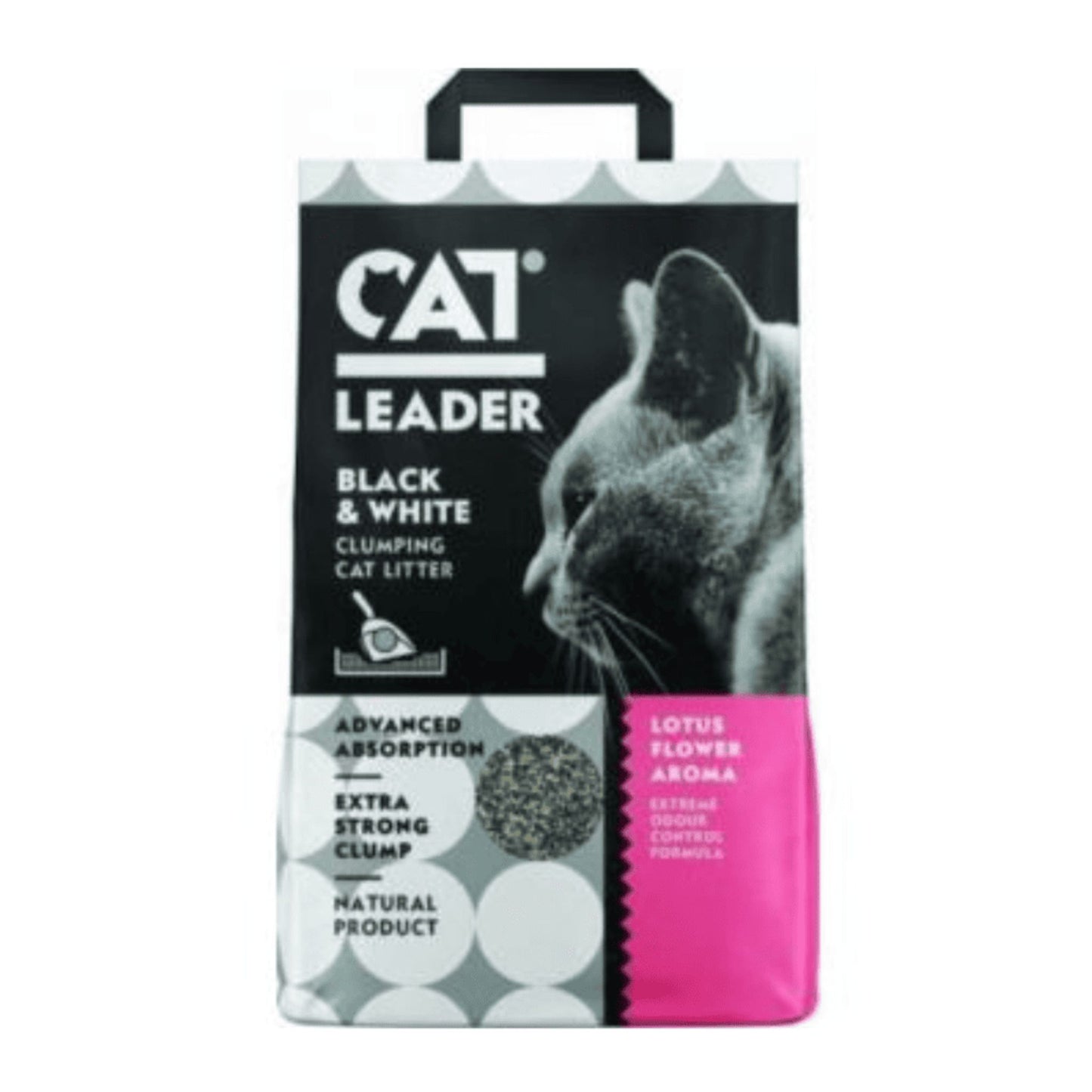 Geohellas Cat Leader Clumping Black & White Lotus Flower Fragrance Cat Litter OA - 5kg