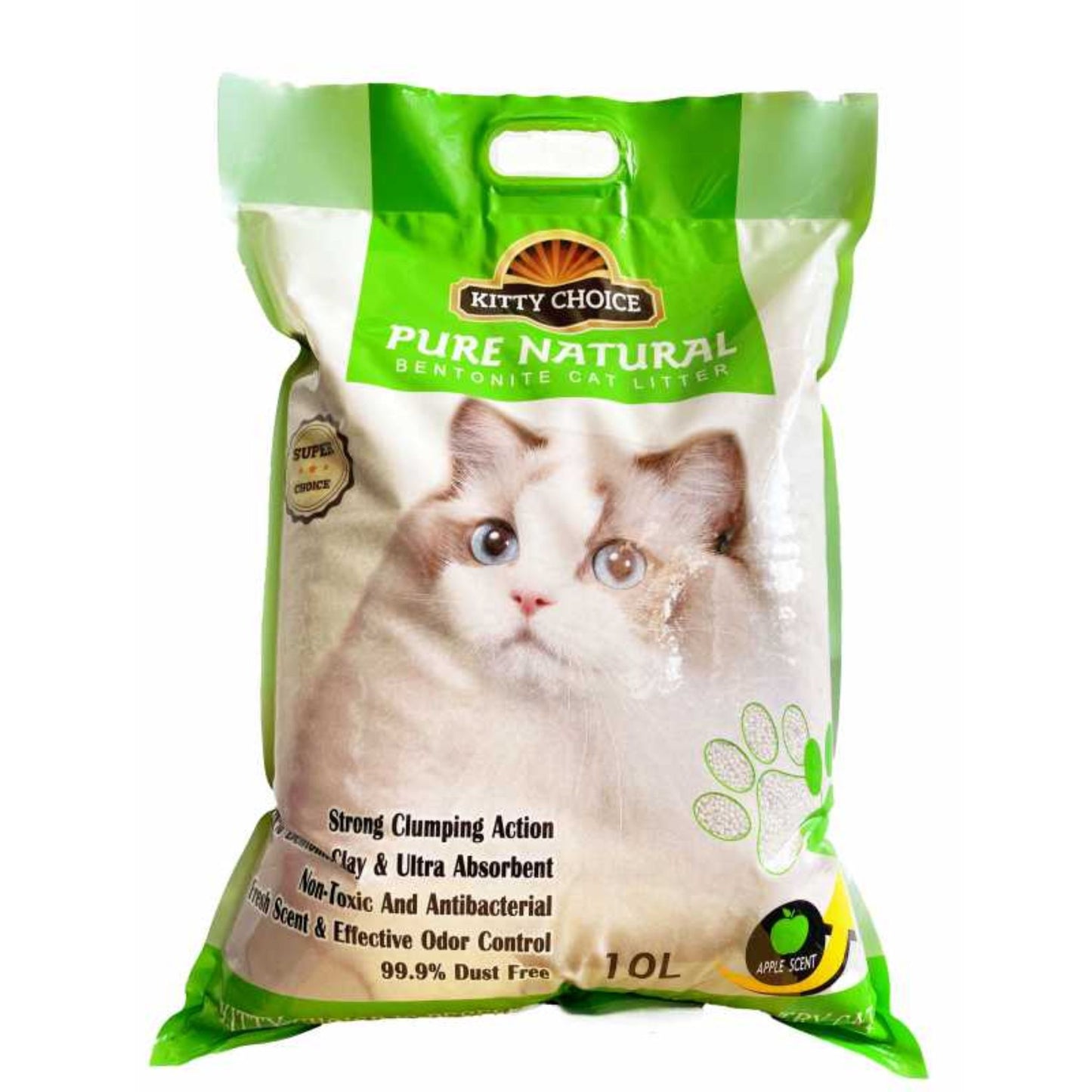 Kitty Choice Pure Natural Bentonite Cat Litter Apple Flavour - 10Kg