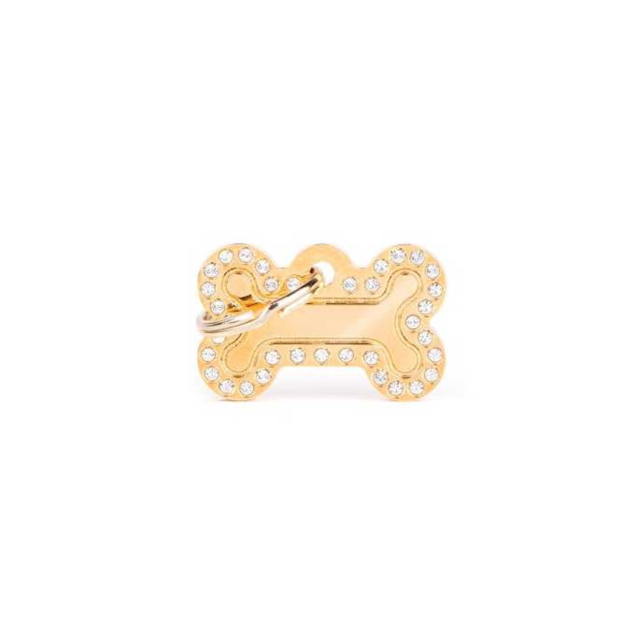 My Family Small Bone Glam Gold Dog ID Tag
