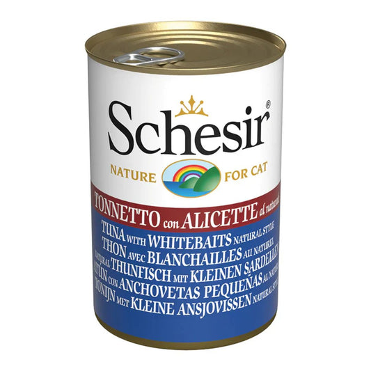 Schesir Cat Can Tuna with Whitebait Wet food 140G