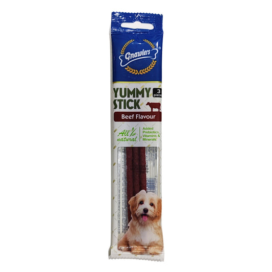 Gnawlers Yummy Meaty Stick For Dog Beef Flavour - 3pcs/20g