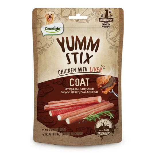 Dentalight Yumm Stix Dog Treats With Chicken & Liver - 50g