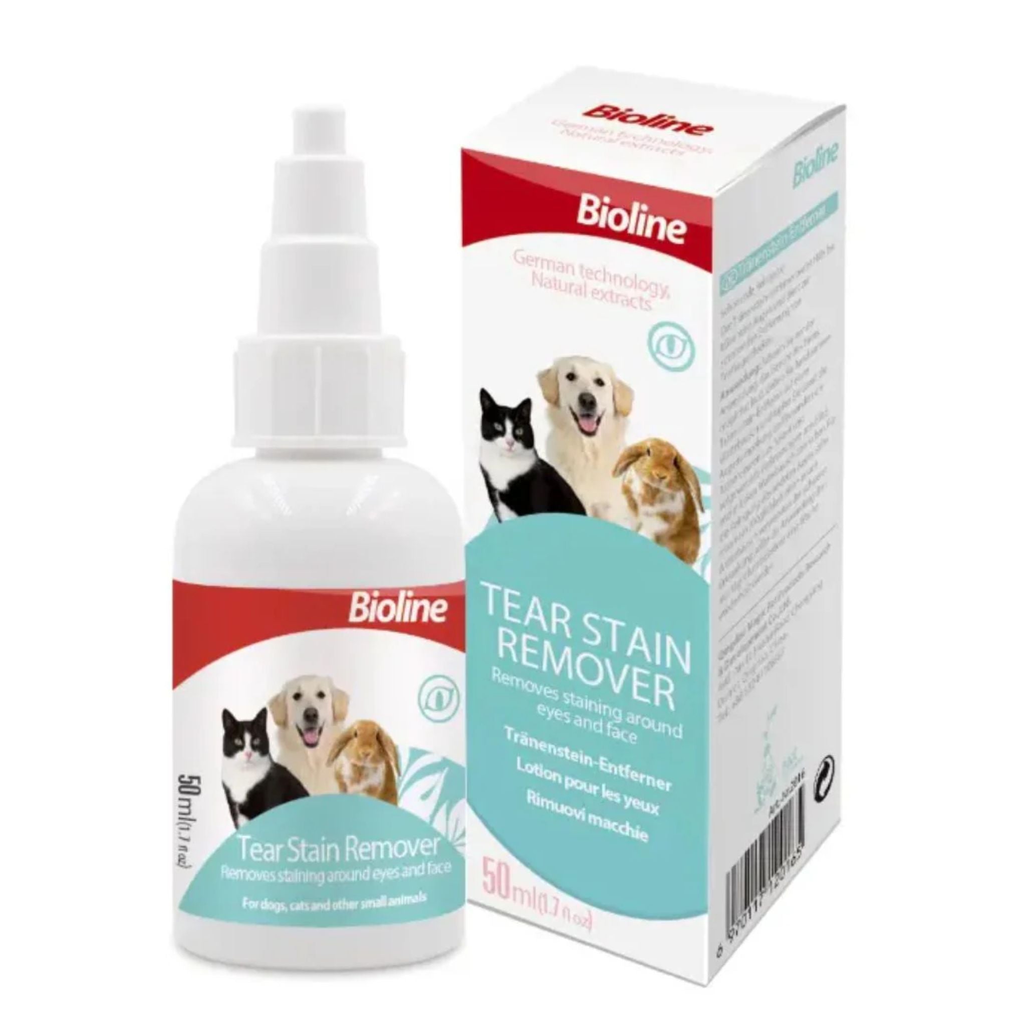 Bioline Tear Stain Remover Gentle Eye Cleaner For Pets - 50ml