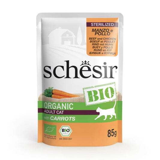 Schesir Bio Beef & Chicken with Carrots Sterilised 85G