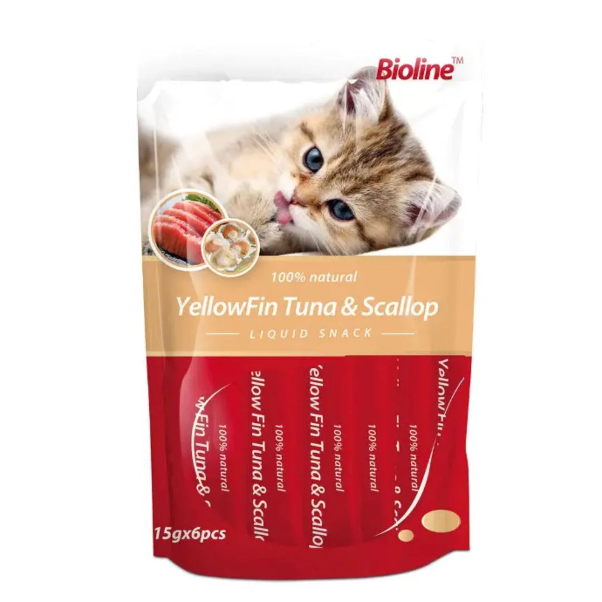 Bioline Tuna Yellowfin & Scallop Cat Gourmet Bites - 90g