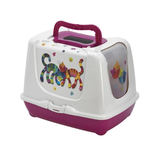 Moderna Trendy Cat Litter Box XL – Pink Hooded Litter Tray