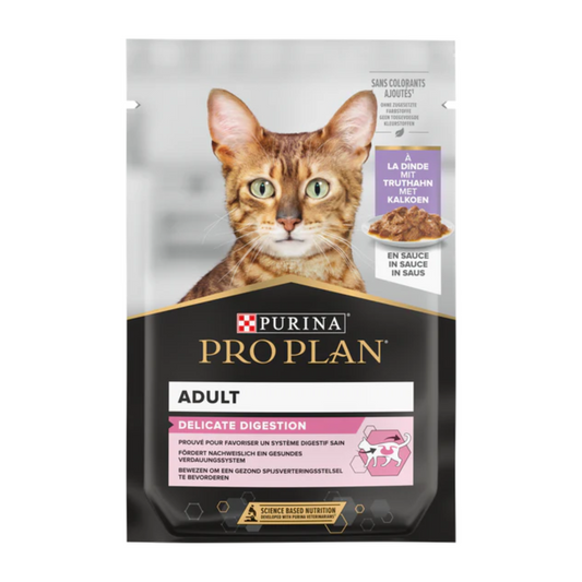 Purina Pro Plan Delicate Wet Cat Food with Turkey Grilled in Gravy, 26 x 85g