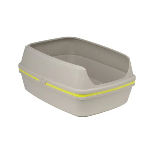 Moderna Lift to Sift Open Cat Litter Box – Grey & Lemon – Size L – Easy Sifting System