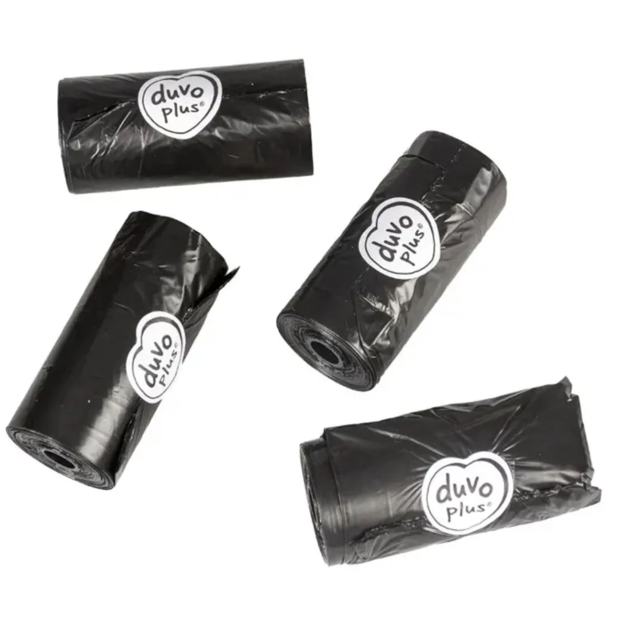 Duvo+ Poo Bags Rolls – Black, 4 x 20 Pcs Waste Bags