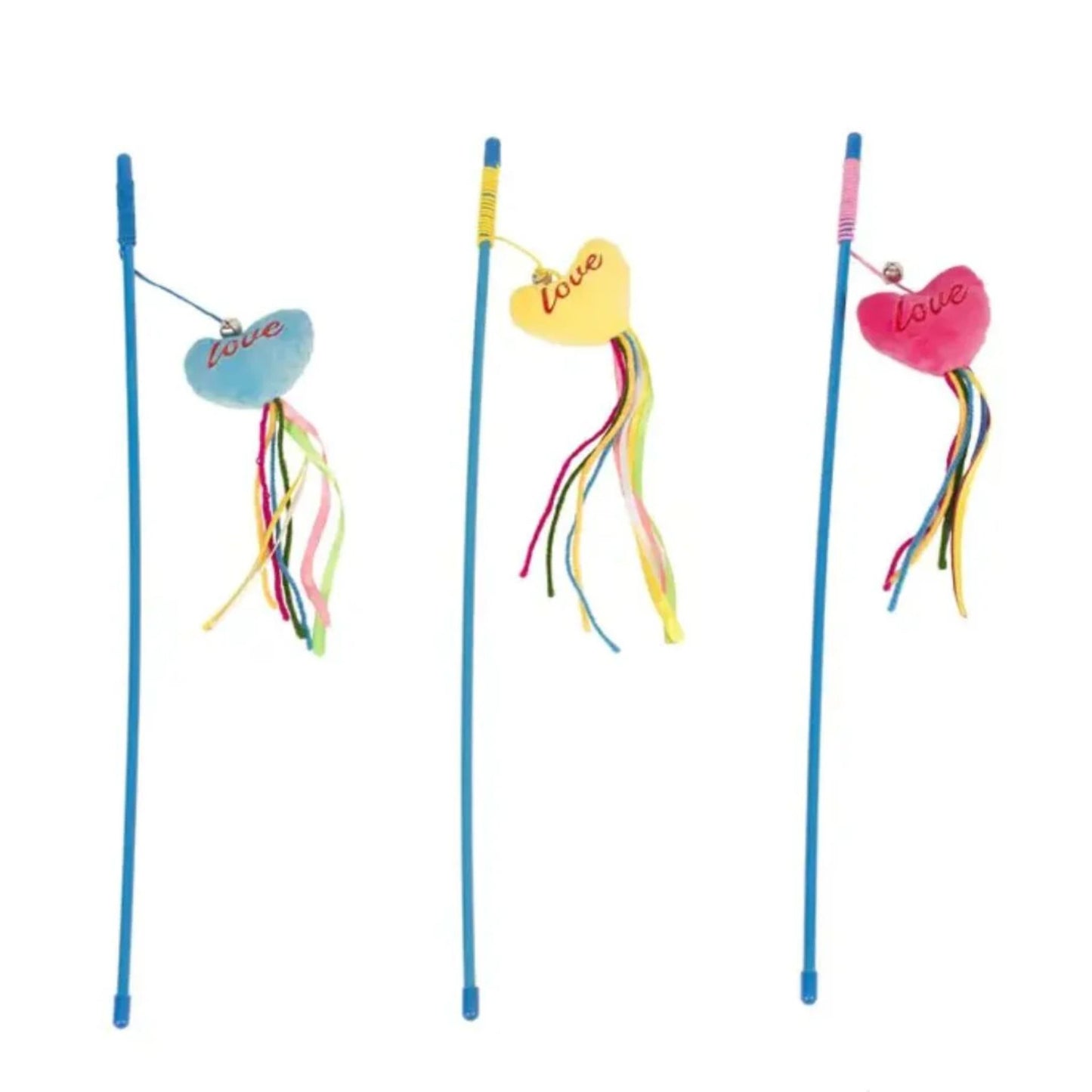 Duvo+ Playing Rod Love with Catnip – Mixed Colors, 53cm Cat Toy