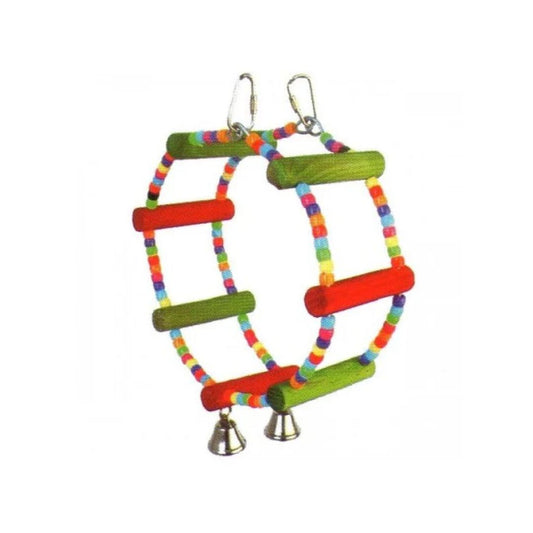 Vanpet Wheel Bird Toy 25x7.5cm – Bell Toy for Small & Medium Birds