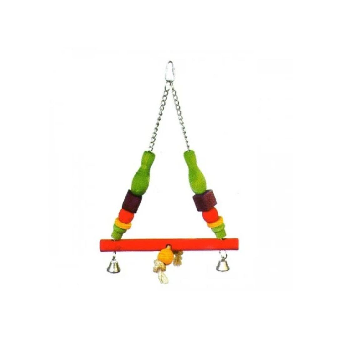 Vanpet Swing Toy with Bell 40x25cm – Large Triangle Bird Toy