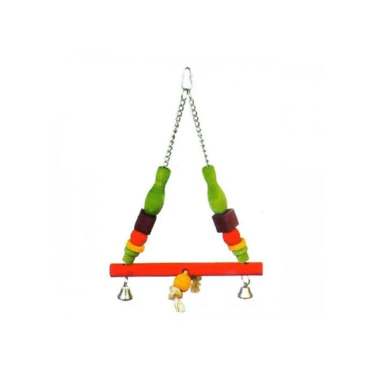 Vanpet Swing Toy with Bell 40x25cm – Large Triangle Bird Toy