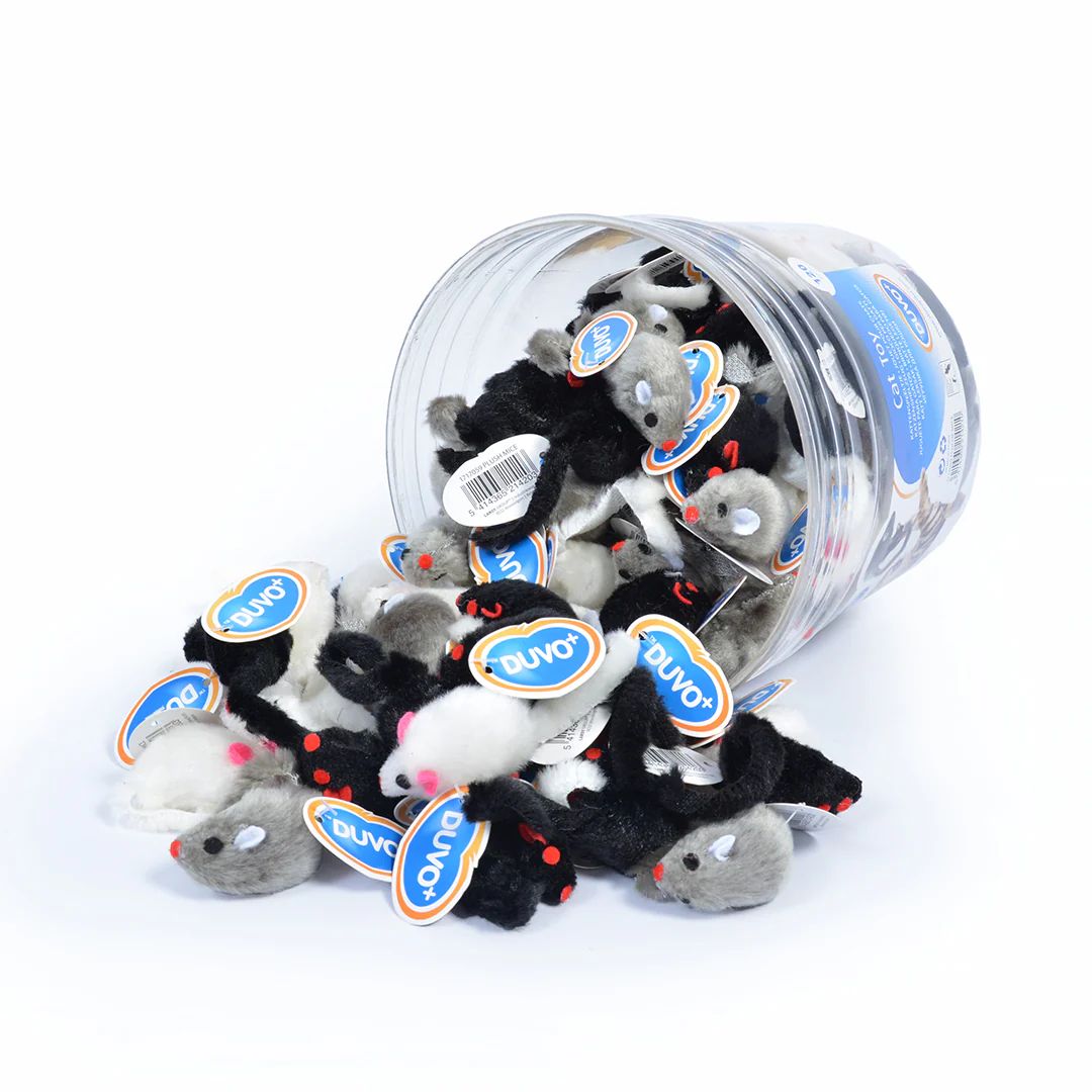 Duvo+ Plush Mice – Cat Toy Bulk Pack, 120pcs