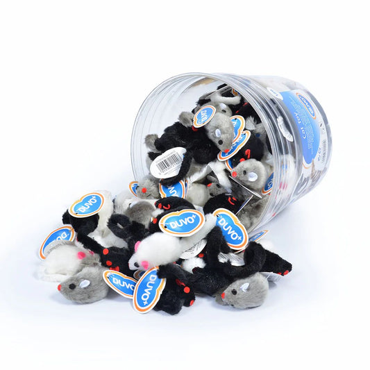 Duvo+ Plush Mice – Cat Toy Bulk Pack, 120pcs