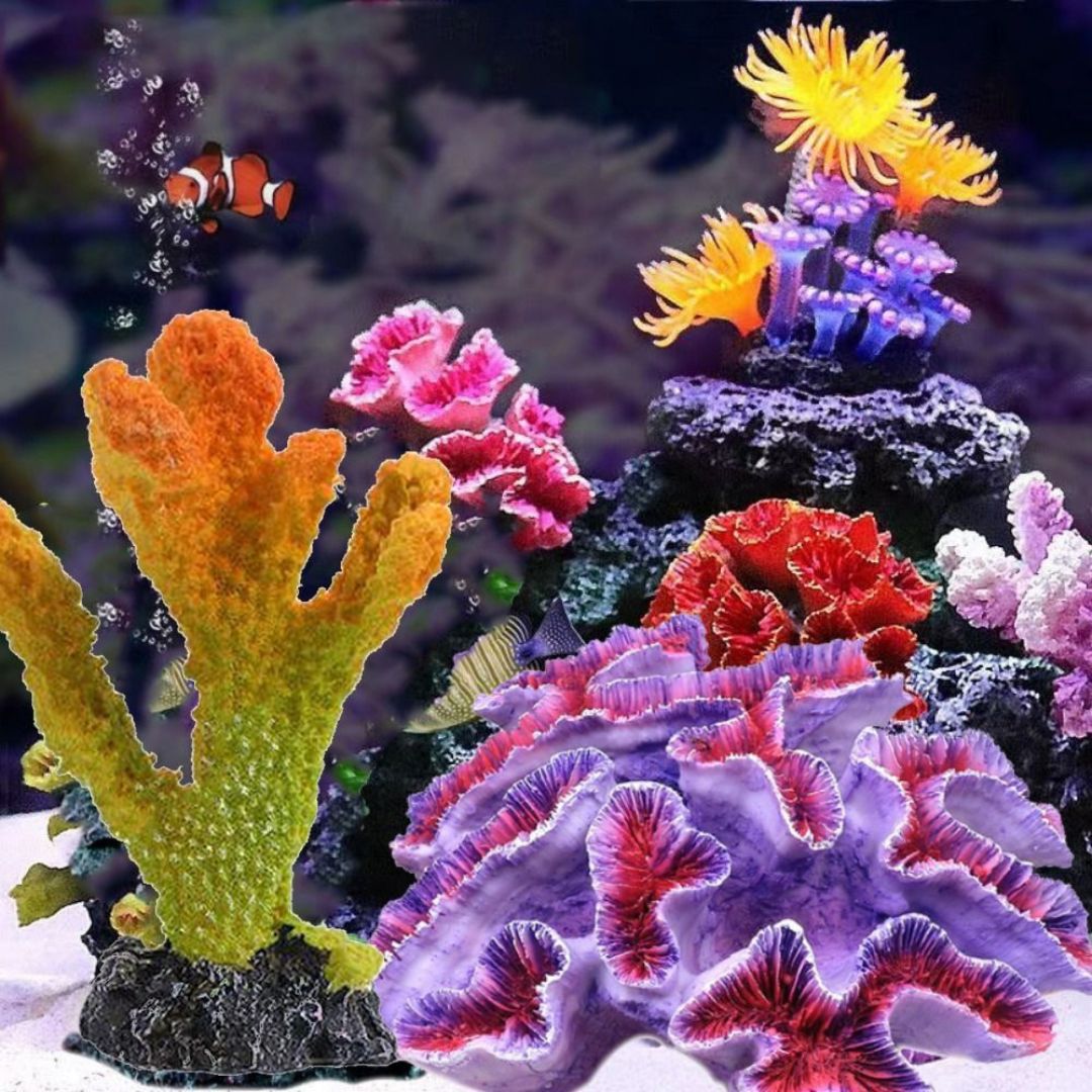 Karis Aquarium Ornament – Coral Rock Design – 14×7.5×6 cm