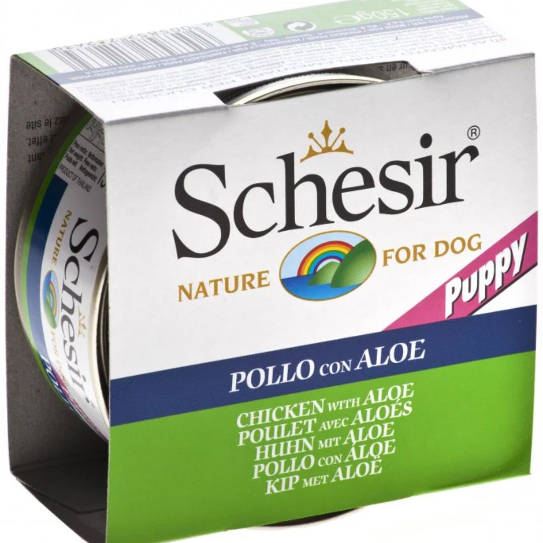 Schesir Puppy Wet Food Chicken Fillets & Aloe 150G