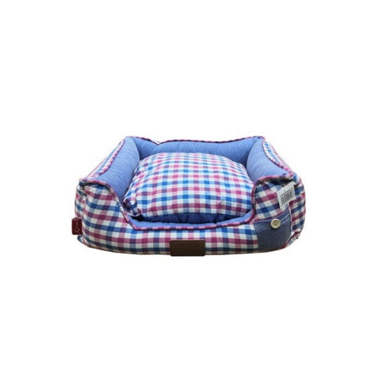 Catry Pet Cushion - Mixed Colour Check Design - 50 x 40 x 14cm