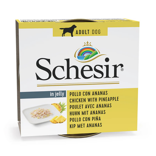 Schesir Dog Wet Food In Jelly Can-Chicken With Pineapple - 150g