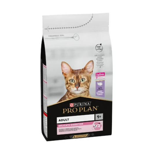 Purina Pro Plan Delicate Adult, Dry Cat Food with Turkey, 1.5 kg