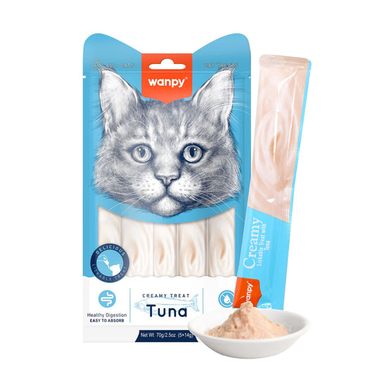 Wanpy Creamy Lickable Tuna Treats for Cats ‚High Protein Snack