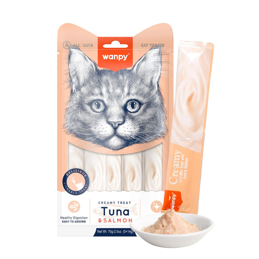 Wanpy Creamy Lickable Tuna & Salmon Cat Treats ‚Creamy Duo Flavor