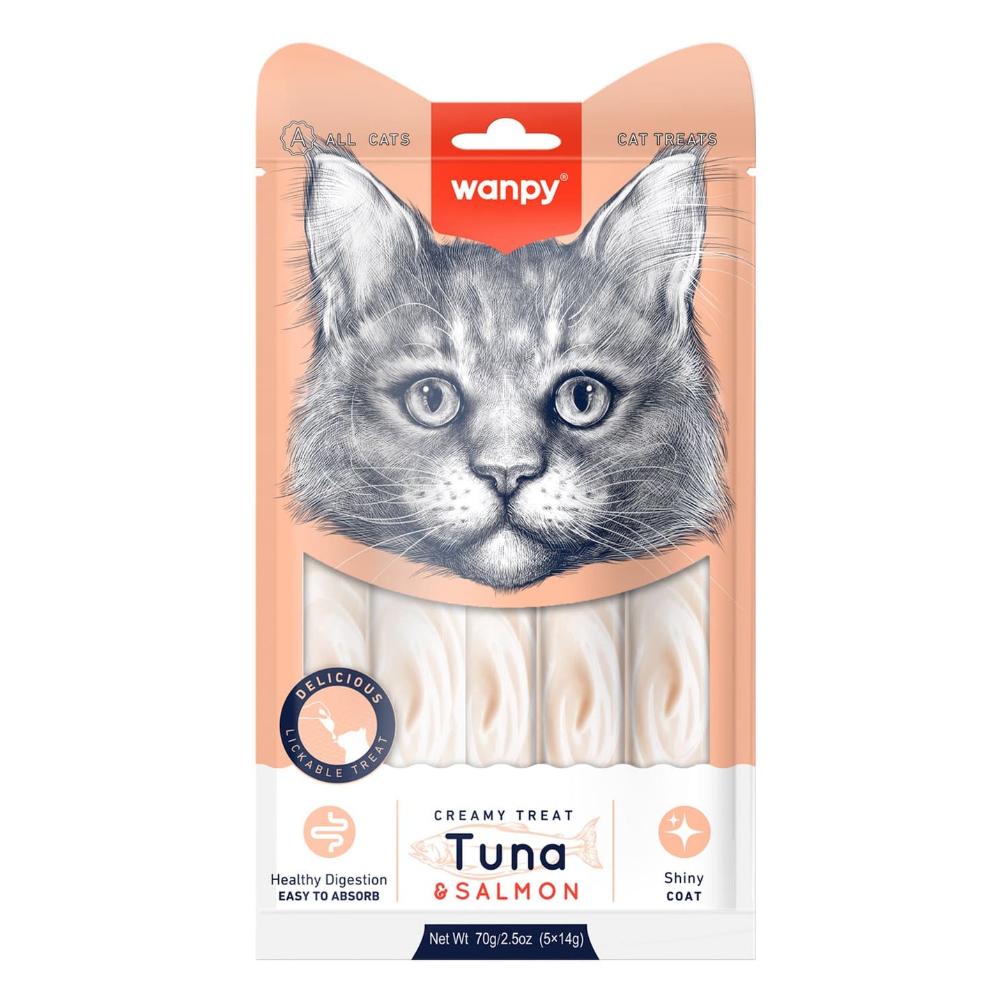 Wanpy Creamy Lickable Tuna & Salmon Cat Treats ‚Creamy Duo Flavor