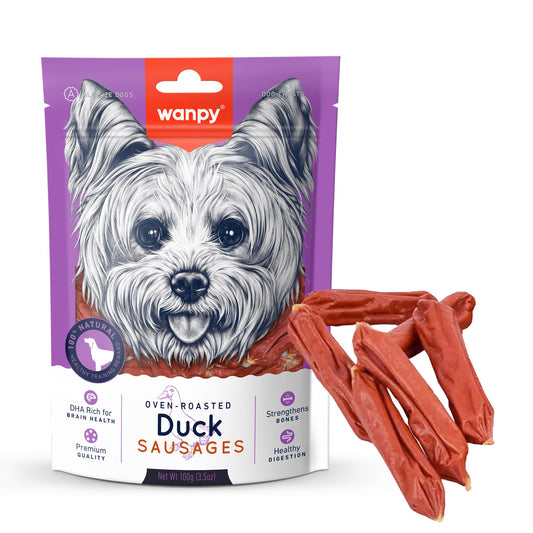 Wanpy Duck Sausages for Dogs 100g ‚Soft & Meaty Dog Treats