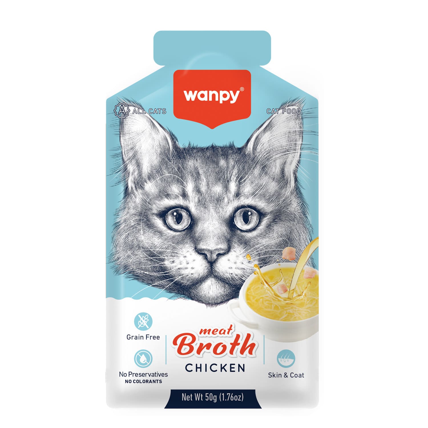 Wanpy Chicken Broth for Cats ‚Savory Meat Liquid Treat
