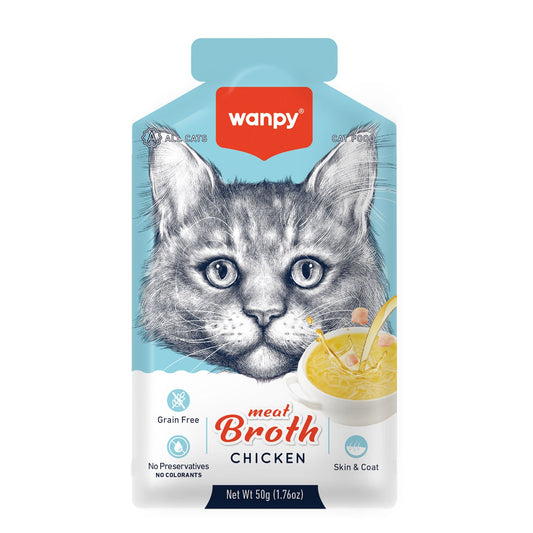Wanpy Chicken Broth for Cats ‚Savory Meat Liquid Treat