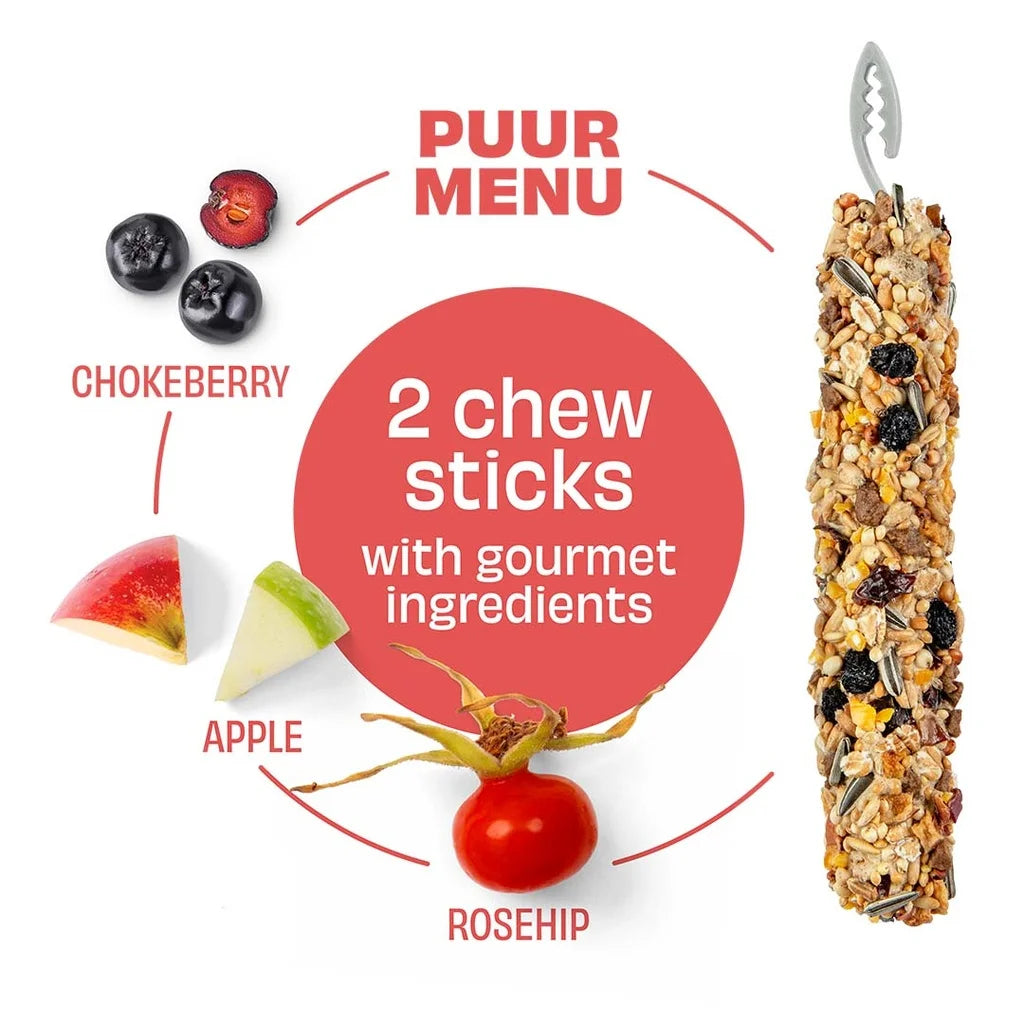 Witte Molen Chew Treat Sticks Apple & Chokeberry for Rabbit & Small Pets - 100g