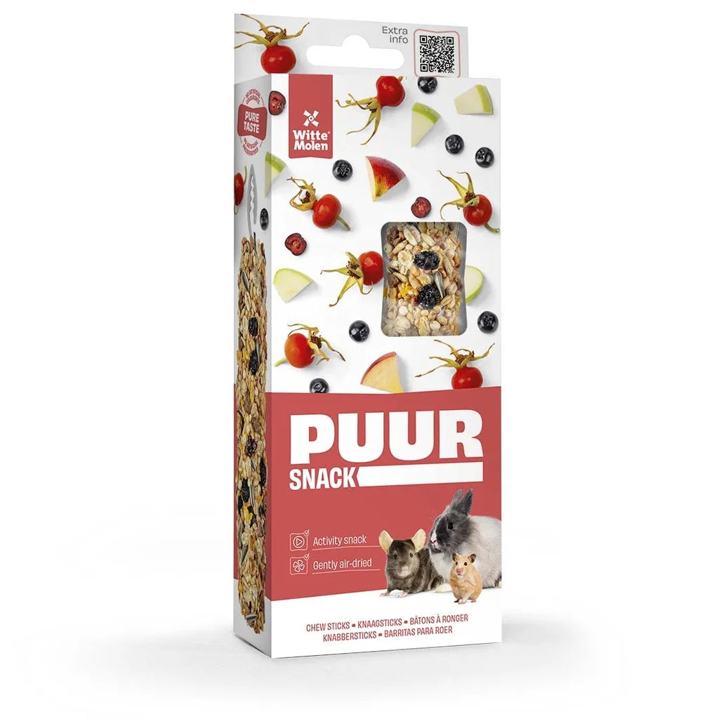 Witte Molen Chew Treat Sticks Apple & Chokeberry for Rabbit & Small Pets - 100g