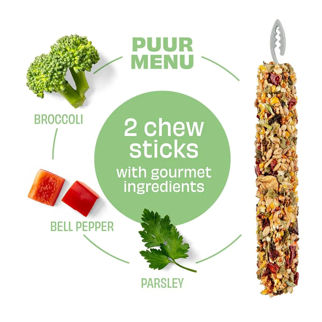 Witte Molen Chew Treat Sticks Broccoli & Bell Pepper for Rabbit & Small Pet - 90g