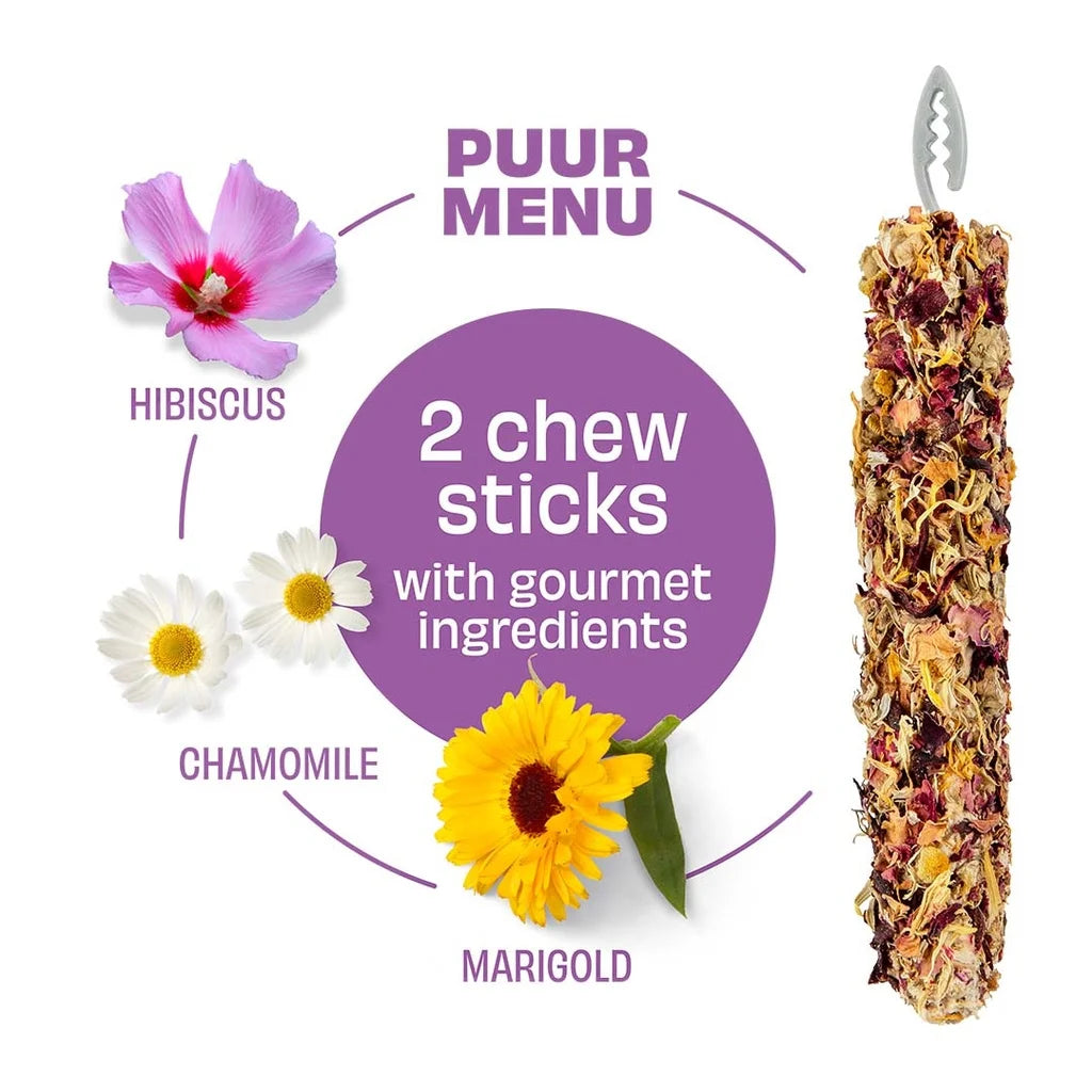 Witte Molen Chew Treat Sticks Hibiscus & Marigold for Rabbit & Small Pets - 80g