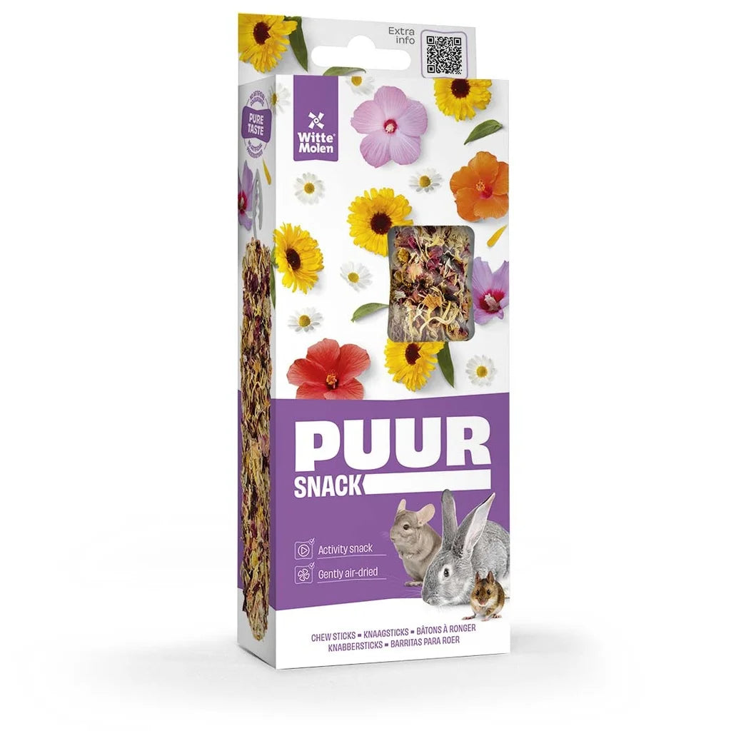 Witte Molen Chew Treat Sticks Hibiscus & Marigold for Rabbit & Small Pets - 80g