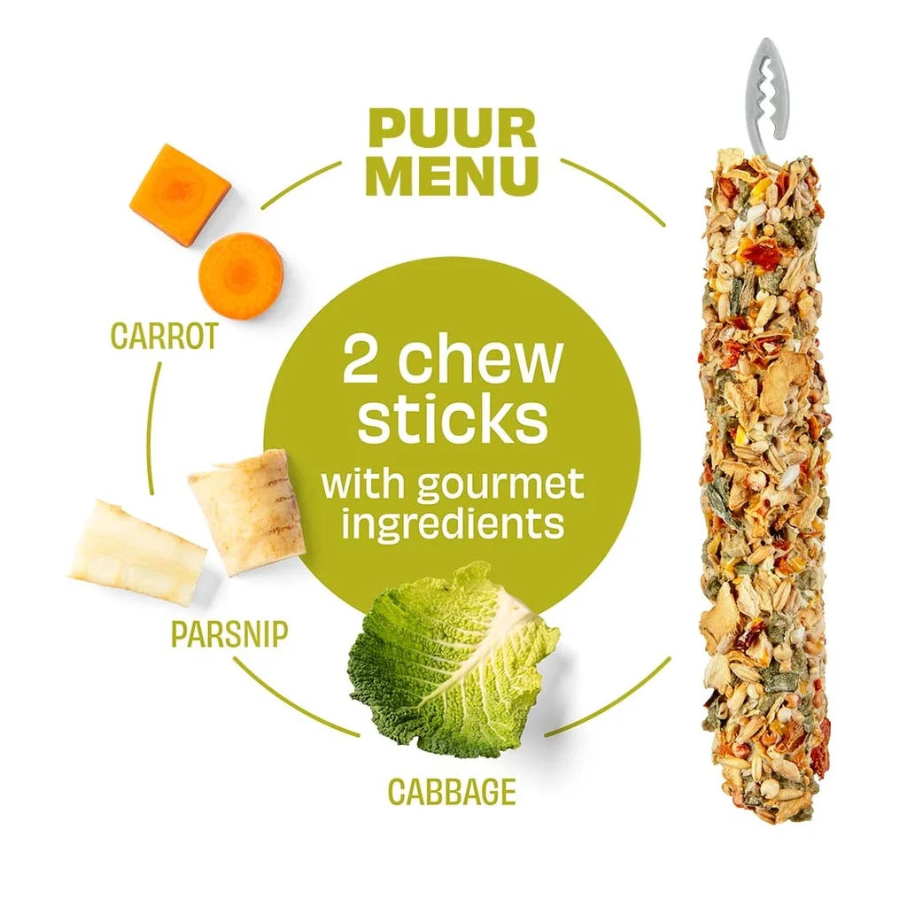 Witte Molen Chew Treat Sticks Parsnip & Cabbage for Rabbit & Small Animals - 90g