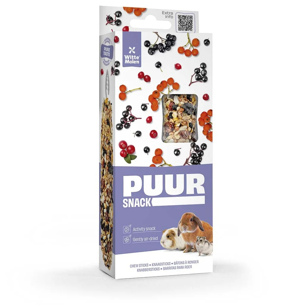 Witte Molen Chew Treat Sticks With Cranberry & Elderberry for Rabbit & Small Animals - 90g