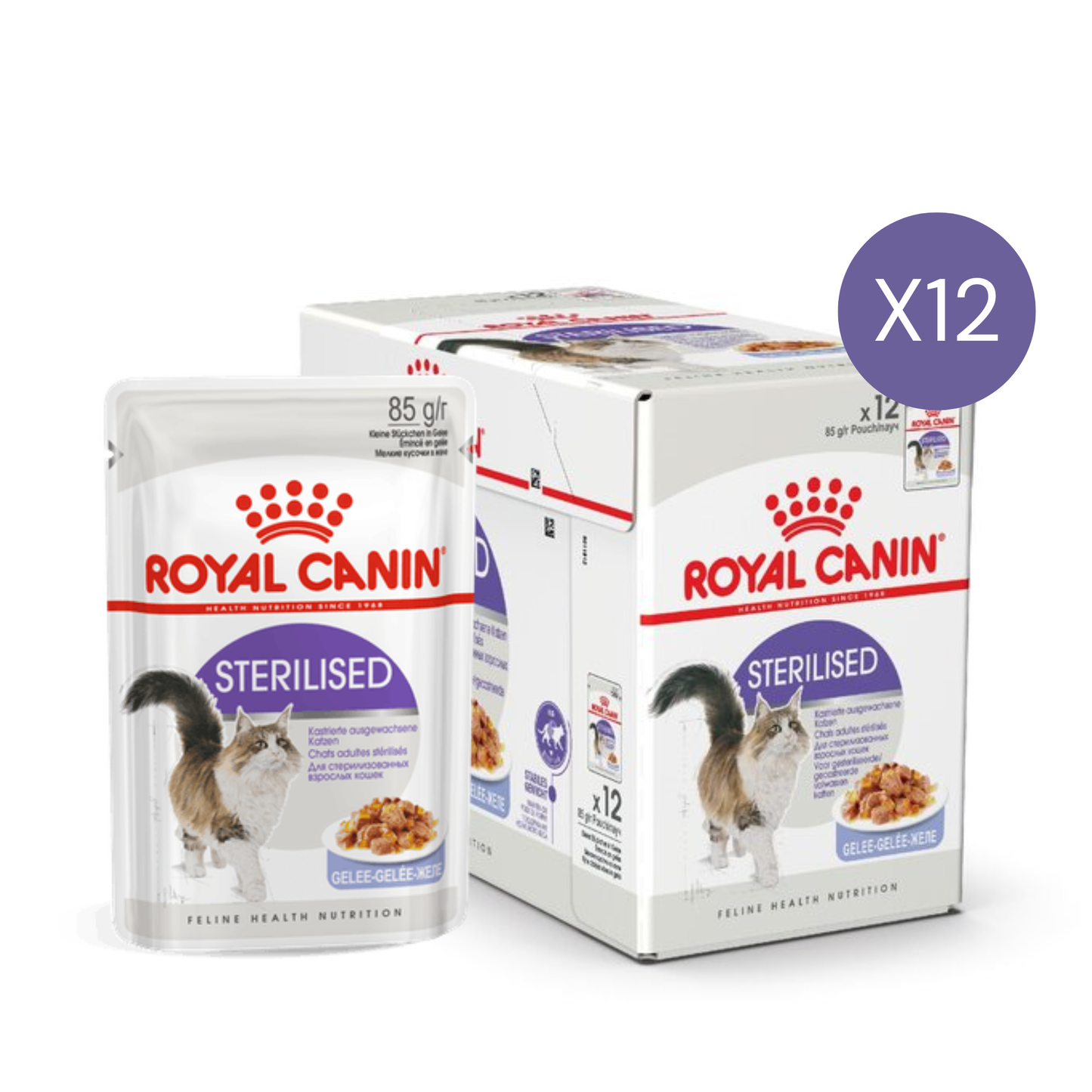 Royal Canin Feline Health Nutrition Sterilised Jelly Cat Wet Food - 12X85G