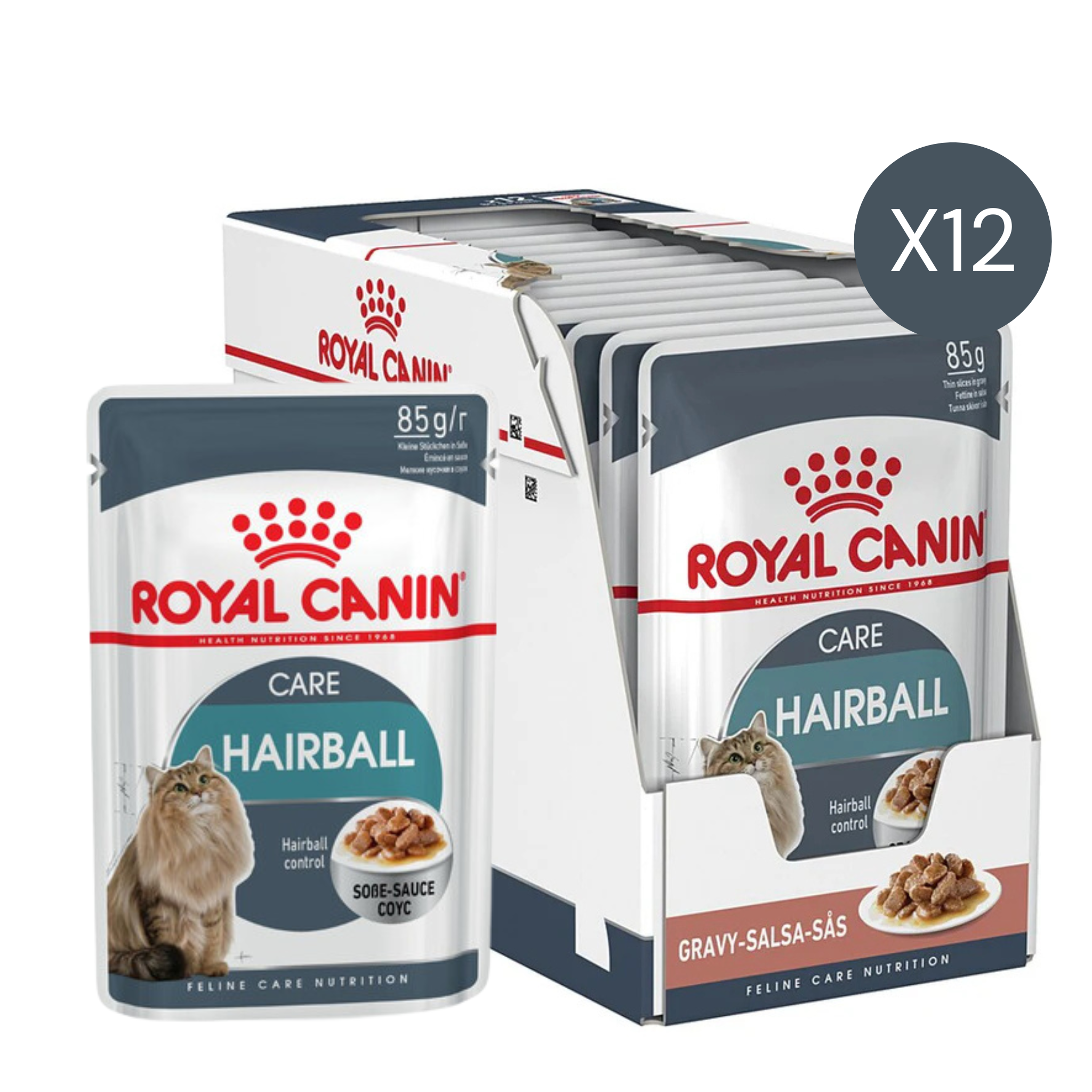 Royal Canin Feline Care Nutrition Hairball Gravy Cat Wet Food - 12X85G
