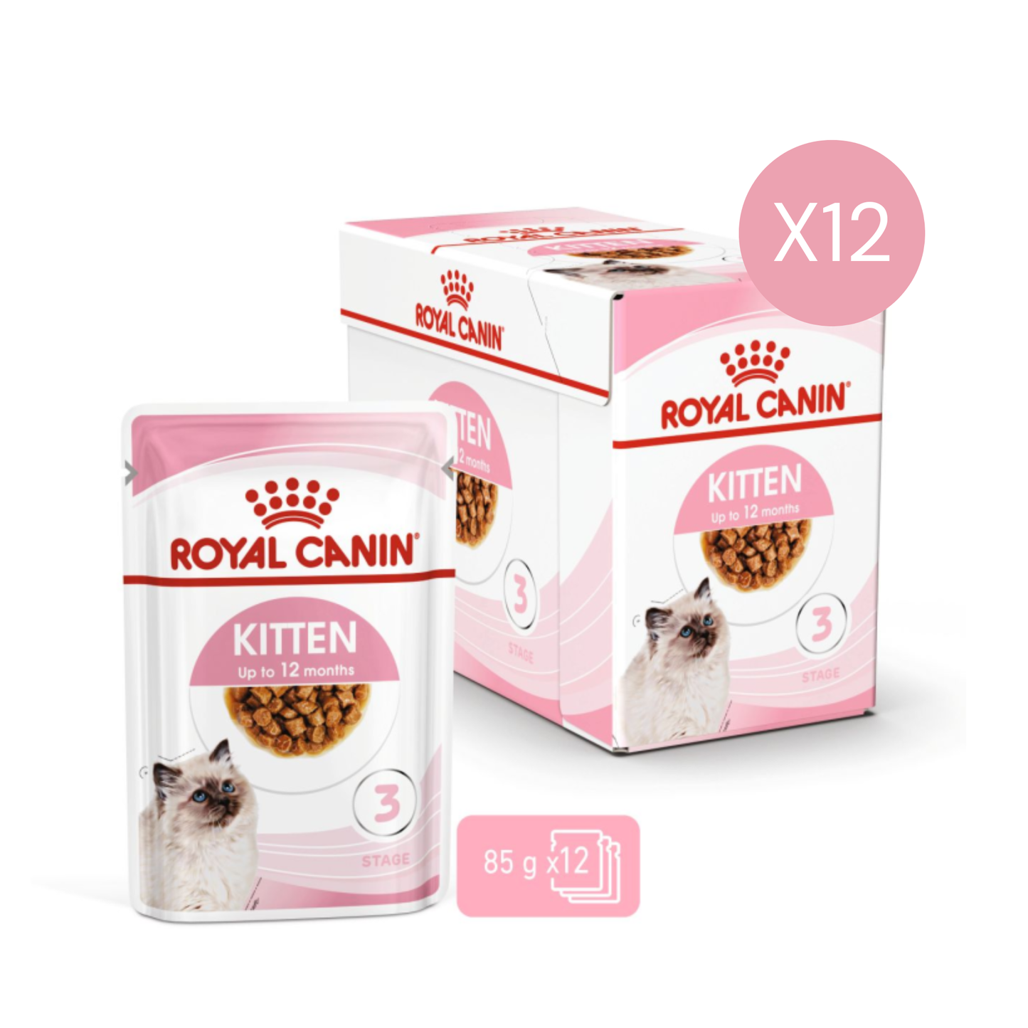 Royal Canin Feline Health Nutrition Kitten Gravy Wet Food - 12x85g