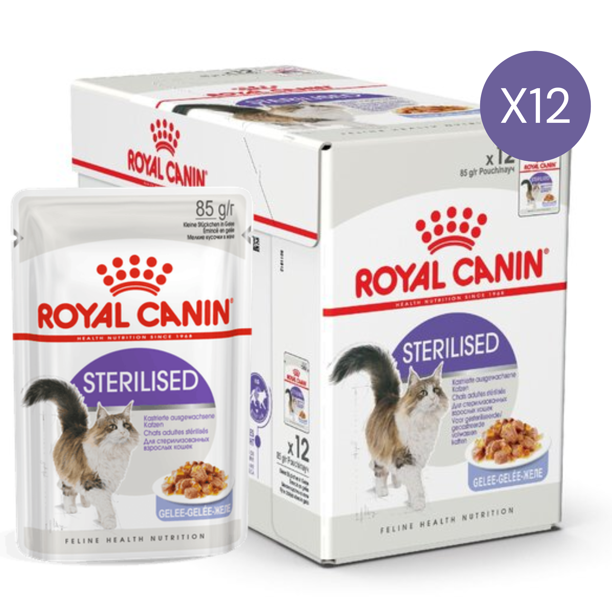 Royal Canin Feline Health Nutrition Sterilised Jelly Cat Wet Food - 12X85G